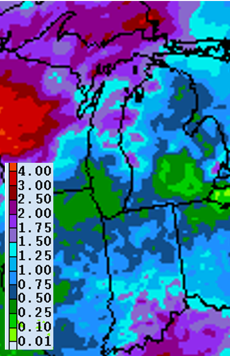 Precipitation forecast for Aug. 26 – Sept. 2.